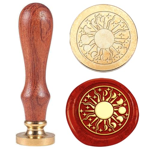 Hobbspring 1 Stück Mondphasen Wachssiegelstempel Sonne Vintage Wachssiegelstempel Geschenk für Weihnachten 25mm Abnehmbarer Messingkopfstempel Mit Holzgriff Einladungskarten Wachsstempel Für Umschläge Hobbspring 1 Stück Mondphasen Wachssiegelstempel Sonne Vintage Wachssiegelstempel Geschenk für Weihnachten 25mm Abnehmbarer Messingkopfstempel Mit Holzgriff Einladungskarten Wachsstempel Für Umschläge von Hobbspring