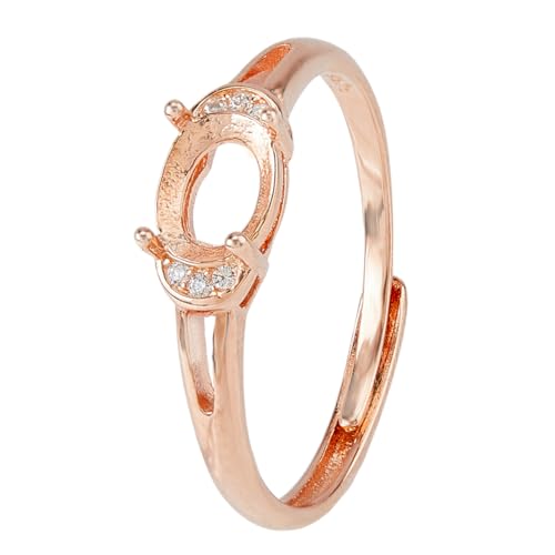 Hobbspring 1 Stück Sterling Silber Lünettenring Rohling 18mm Krappenring Rosévergoldet Basisrohlinge Ring 4 Krappen Verstellbare Lünettenschalen Einstellungen Für Frauen DIY Ring Beschläge Hobbspring 1 Stück Sterling Silber Lünettenring Rohling 18mm Krappenring Rosévergoldet Basisrohlinge Ring 4 Krappen Verstellbare Lünettenschalen Einstellungen Für Frauen DIY Ring Beschläge von Hobbspring