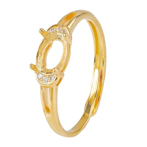Hobbspring 1 Stück Sterling Silber Lünettenring Rohling 18mm Zinkenring Vergoldete Basisrohlinge Ring Verstellbar 4 Krappenfassungen Fassungen Für Frauen DIY Ring Beschläge Hobbspring 1 Stück Sterling Silber Lünettenring Rohling 18mm Zinkenring Vergoldete Basisrohlinge Ring Verstellbar 4 Krappenfassungen Fassungen Für Frauen DIY Ring Beschläge von Hobbspring