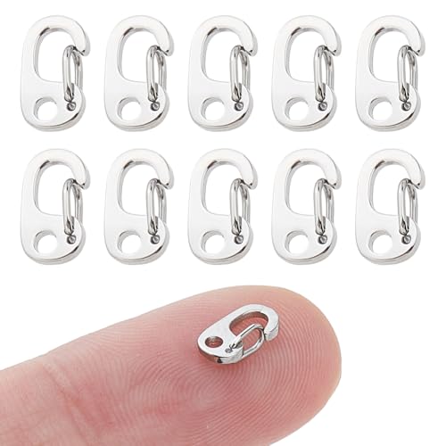 Hobbspring 10 Stück Ovale Verschlüsse Karabiner Halskettenverschlüsse 7.5x4mm Edelstahl Verkürzter Verschluss Verbindungsstück Und Verlängerter Halskettenverschluss Kleine Schlüsselanhängerverschlüsse Hobbspring 10 Stück Ovale Verschlüsse Karabiner Halskettenverschlüsse 7.5x4mm Edelstahl Verkürzter Verschluss Verbindungsstück Und Verlängerter Halskettenverschluss Kleine Schlüsselanhängerverschlüsse von Hobbspring