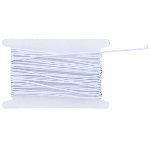 Hobbspring 10.94 Yards 2.8mm Elastische Kordel Weiß Rund Schnur Seil Bungee Shock Cords Elastisches Fasermaterial Für Hüte Zelte Reisetaschen Und Sonstige Netztaschen von Hobbspring