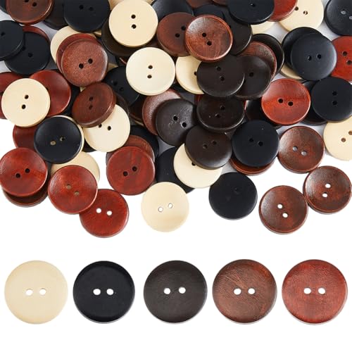 Hobbspring 100 Stück 25mm Holzknöpfe 2 Löcher Nähknopf 5 Farben Flacher Runder Näh Bastelknopf Vintage Knöpfe Für Heimwerker Nähen Basteln Kleidung Mäntel Jacken Jeans Röcke Hobbspring 100 Stück 25mm Holzknöpfe 2 Löcher Nähknopf 5 Farben Flacher Runder Näh Bastelknopf Vintage Knöpfe Für Heimwerker Nähen Basteln Kleidung Mäntel Jacken Jeans Röcke von Hobbspring