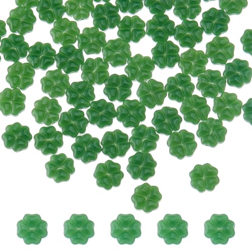 Hobbspring 100 Stück Glasperlen Mit Vierblättrigem Kleeblatt 10.5mm Perlen Jade Imitat Glasperlen Dunkelgrünes Kleeblatt Lose Perlen Zur Schmuckherstellung Armbänder Ohrringe Schlüsselanhänger Hobbspring 100 Stück Glasperlen Mit Vierblättrigem Kleeblatt 10.5mm Perlen Jade Imitat Glasperlen Dunkelgrünes Kleeblatt Lose Perlen Zur Schmuckherstellung Armbänder Ohrringe Schlüsselanhänger von Hobbspring