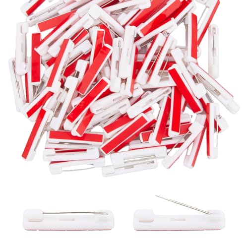 Hobbspring 100Pcs Sicherheit Bar Pins Selbstklebende Pin Namensschild Pins Kunststoff Badge Pin 31mm flachen Rücken Brosche Blanko-Tags Pin für ID-Schilder Bänder Namensschilder Blume und Crafting Hobbspring 100Pcs Sicherheit Bar Pins Selbstklebende Pin Namensschild Pins Kunststoff Badge Pin 31mm flachen Rücken Brosche Blanko-Tags Pin für ID-Schilder Bänder Namensschilder Blume und Crafting von Hobbspring