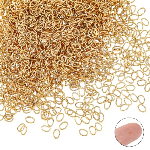 Hobbspring 1100 Stück Offene Verbindungsringe 2x3x0.4mm 18 Karat Gold Platiert Ovale Schmuckverbinder Für Halsketten Armbänder Ohrringe DIY Basteln Hobbspring 1100 Stück Offene Verbindungsringe 2x3x0.4mm 18 Karat Gold Platiert Ovale Schmuckverbinder Für Halsketten Armbänder Ohrringe DIY Basteln von Hobbspring