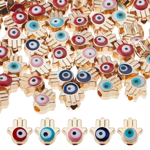 Hobbspring 150 Stück 5 Farben Hamsa Hand Perlen Legierung Böser Blick Bunte Hand Lose Perlen Metall Abstandshalter Perlen Für Die Schmuckherstellung Armbänder Halsketten Ohrringe Schlüsselanhänger Hobbspring 150 Stück 5 Farben Hamsa Hand Perlen Legierung Böser Blick Bunte Hand Lose Perlen Metall Abstandshalter Perlen Für Die Schmuckherstellung Armbänder Halsketten Ohrringe Schlüsselanhänger von Hobbspring