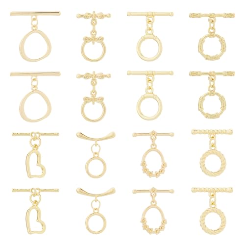Hobbspring 16 Stück 8 Stile Messing Knebelverbinder Strukturierte Knebelverschlüsse Runde Herz T Stange Verschlüsse Schnallen Schmuckverschlüsse Für DIY Armbänder Und Halsketten Bastelarbeiten Hobbspring 16 Stück 8 Stile Messing Knebelverbinder Strukturierte Knebelverschlüsse Runde Herz T Stange Verschlüsse Schnallen Schmuckverschlüsse Für DIY Armbänder Und Halsketten Bastelarbeiten von Hobbspring
