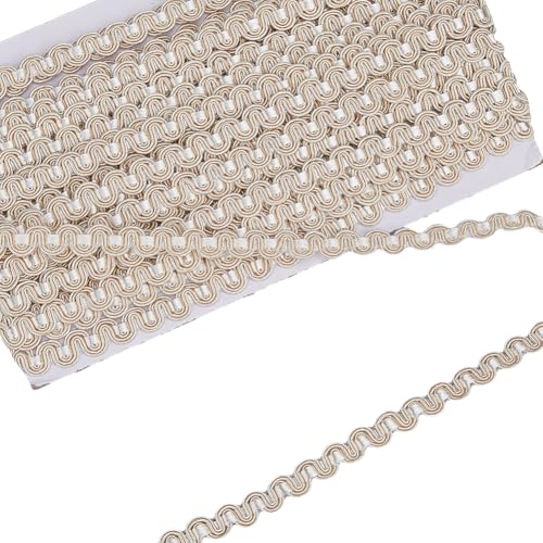Hobbspring 16.40 Yard (15m) Polyester Gewebebesatz Antikweiß Geflochtener Gimp Besatz Rustikaler Gewebter Zopfbesatz Für Vorhänge Sofas Kostüme Schonbezüge Polster Nähen Heimdekoration von Hobbspring