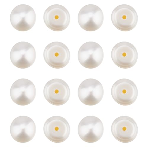 Hobbspring 18 Stück Natürliche Süßwasserperlen Runde Zuchtperlen Lose Perlen AAA Natürliche Halbgebohrte Perlen Für Schmuck Halsketten Armbänder Ohrringe Basteln von Hobbspring