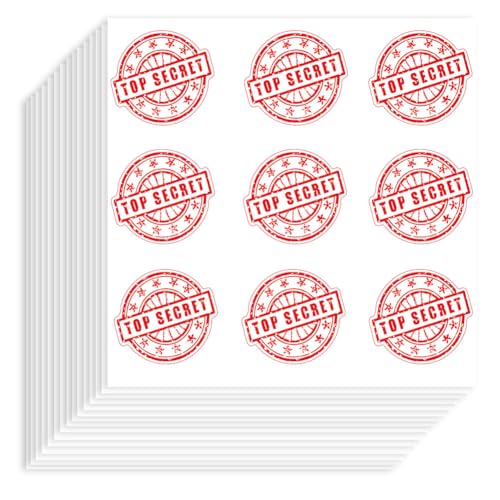 Hobbspring 180 Stück Selbstklebende Dekorative Papieraufkleber 90x90mm Rote Top Secret Abziehbilder Wasserfeste Dekorative Aufkleber Für Scrapbook Kalender Tagebücher Basteln Umschläge Taschendekor von Hobbspring