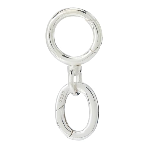 Hobbspring 1Stk 925 Sterlingsilber Runde Drehverschlüsse Mit Spring Gate Ring Verschlüssen Lobster Clasp Verbinder Runde Clips Haken Verlängerungen Für Schmuckherstellung DIY von Hobbspring