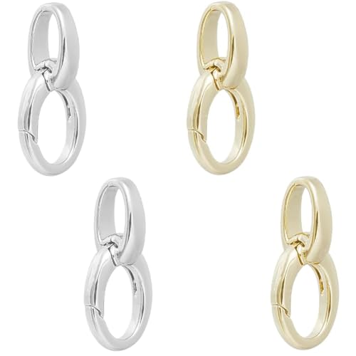 Hobbspring 4Pcs 2 Farben Oval Messing Bail Clasps Jewellery Locking Clasp Twister Clasps Connector Armband Verlängerung Verschluss für Schmuck machen DIY Halskette Armband, Platin und Gold Hobbspring 4Pcs 2 Farben Oval Messing Bail Clasps Jewellery Locking Clasp Twister Clasps Connector Armband Verlängerung Verschluss für Schmuck machen DIY Halskette Armband, Platin und Gold von Hobbspring