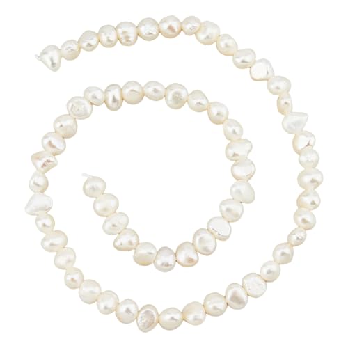 Hobbspring 2 Strang Natürliche Süßwasserperlen 6-8x4.5-6mm Barocke Zuchtperlen Unregelmäßige Kleine Perlen Mit Nylonschnur Und Perlennadel Zur Schmuckherstellung von Hobbspring