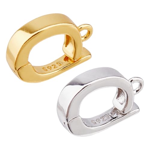 Hobbspring 2 Stück 925 Anhängerverschlüsse Aus Sterlingsilber 2 Farben Austauschbar Perlenverstärker Verbinder Anhängerbügelverschlus Verstärker Verkürzer Anhängerbügelverbinder Zur Schmuckherstellung Hobbspring 2 Stück 925 Anhängerverschlüsse Aus Sterlingsilber 2 Farben Austauschbar Perlenverstärker Verbinder Anhängerbügelverschlus Verstärker Verkürzer Anhängerbügelverbinder Zur Schmuckherstellung von Hobbspring