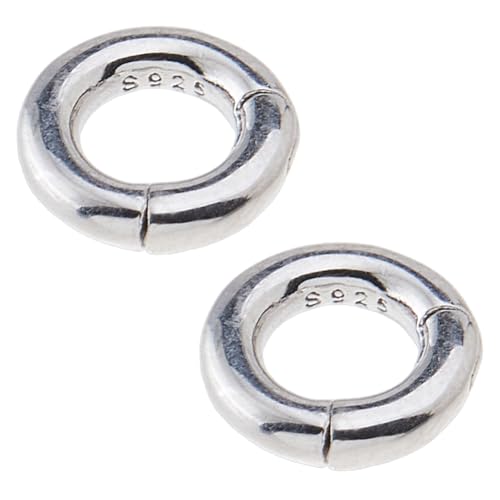 Hobbspring 2 Stück 925 Halsketten Ringclips Aus Sterlingsilber 8mm Federtorringe Runde Karabinerclips Schlüsselanhänger Kleine Feder O Ringe Für Schmuckverbinder Und DIY Handtaschen von Hobbspring