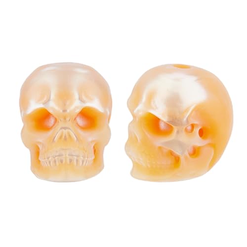 Hobbspring 2 Stück Totenkopf Perlen Halloween Totenkopf Abstandshalter Perlen Mini Skelettkopf Perlen PeachPuff Totenkopf Lose Perlen Für DIY Armbänder Halsketten Schmuckherstellung Hobbspring 2 Stück Totenkopf Perlen Halloween Totenkopf Abstandshalter Perlen Mini Skelettkopf Perlen PeachPuff Totenkopf Lose Perlen Für DIY Armbänder Halsketten Schmuckherstellung von Hobbspring