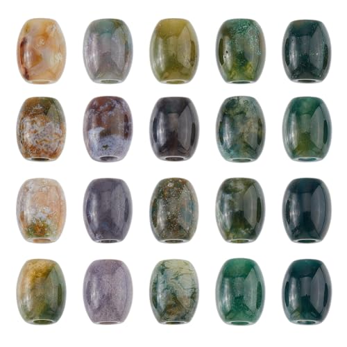 Hobbspring 20 Stück Natürliche Indische Achatperlen 12mm Fassförmige Lose Steinperlen Großes Loch Ovale Perlen Edelstein Abstandsperlen Für Die DIY Herstellung von Halsketten Armbändern Und Schmuck Hobbspring 20 Stück Natürliche Indische Achatperlen 12mm Fassförmige Lose Steinperlen Großes Loch Ovale Perlen Edelstein Abstandsperlen Für Die DIY Herstellung von Halsketten Armbändern Und Schmuck von Hobbspring