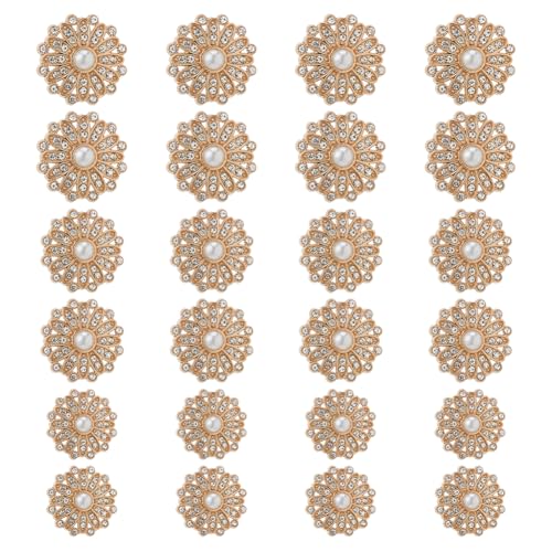 Hobbspring 24 Stück Perlen Strassknöpfe 3 Stile Legierungsverzierungsknöpfe Mit Künstlichen Perlen Goldene Flache Rückseite Blumenkristallknopf Für Mäntel Anzüge Pullover Basteln Hobbspring 24 Stück Perlen Strassknöpfe 3 Stile Legierungsverzierungsknöpfe Mit Künstlichen Perlen Goldene Flache Rückseite Blumenkristallknopf Für Mäntel Anzüge Pullover Basteln von Hobbspring