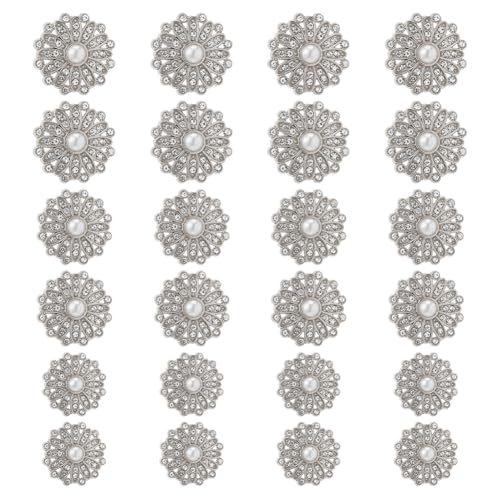 Hobbspring 24 Stück Perlen Strassknöpfe 3 Stile Legierungsverzierungsknöpfe Mit Künstlichen Perlen Platin Flache Rückseite Blumenkristallknopf Für Mäntel Anzüge Stricken Basteln Hobbspring 24 Stück Perlen Strassknöpfe 3 Stile Legierungsverzierungsknöpfe Mit Künstlichen Perlen Platin Flache Rückseite Blumenkristallknopf Für Mäntel Anzüge Stricken Basteln von Hobbspring