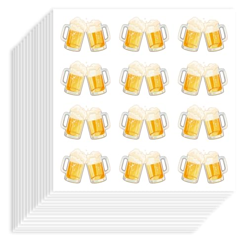 Hobbspring 240 Stück Bieraufkleber 90x90mm Selbstklebendes Papier Dekorative Aufkleber Wasserfest „Bier Prost“ Planer Aufkleber Für Scrapbook Kalender Tagebücher Basteln Geschenktüten Dekor von Hobbspring