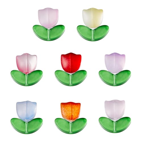 Hobbspring 240Pcs Tulpenblumen Lose Abstandsperlen 8 Farben Glasblumenperlen Bunt Durchscheinend Tulpenblumen Perlenkappen für Schmuck Halskette Armbänder Ohrringe machen DIY Crafts Hobbspring 240Pcs Tulpenblumen Lose Abstandsperlen 8 Farben Glasblumenperlen Bunt Durchscheinend Tulpenblumen Perlenkappen für Schmuck Halskette Armbänder Ohrringe machen DIY Crafts von Hobbspring