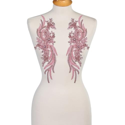 Hobbspring 3 Paar Strass Applikation Spitze Blumenapplikation Pink Bestickte Pailletten Handgemachte Applikation Glitzer Perlenstoff Applikationen Für Bastelnähen Brautkleider Dekoration Hobbspring 3 Paar Strass Applikation Spitze Blumenapplikation Pink Bestickte Pailletten Handgemachte Applikation Glitzer Perlenstoff Applikationen Für Bastelnähen Brautkleider Dekoration von Hobbspring