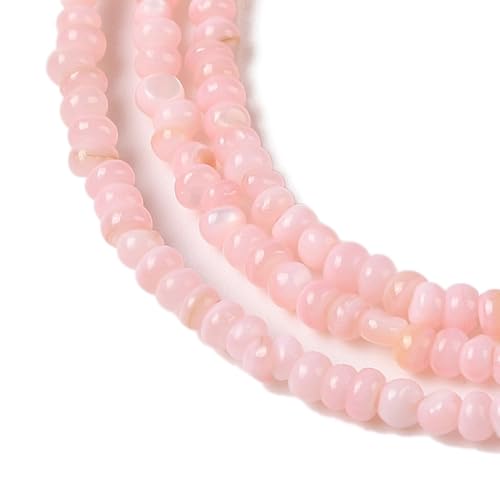 Hobbspring 3 Strang Natürliche Muschelperlen 2mm Rondell Scheibenperlen Ca. 693 Stück Rosa Lose Abstandsperlen Gefärbte Muschelperlen Mit Loch Für Die Herstellung von Ohrringen Halsketten Und Schmuck von Hobbspring