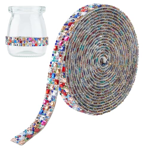 Hobbspring 3 Yards Glitzer Kristall Strassband 12mm Breit Kristallbesatz Selbstklebender Aufkleber Mehrfarbige Glas Edelsteine Strassband Für Selbstgemachte Auto Hochzeits Und Party Dekorationen Hobbspring 3 Yards Glitzer Kristall Strassband 12mm Breit Kristallbesatz Selbstklebender Aufkleber Mehrfarbige Glas Edelsteine Strassband Für Selbstgemachte Auto Hochzeits Und Party Dekorationen von Hobbspring