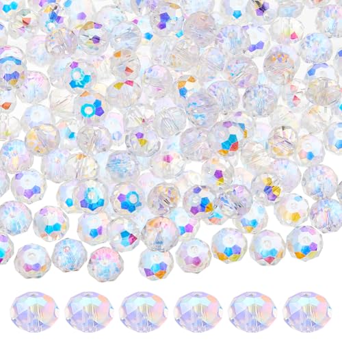 Hobbspring 336 Stück Kristall Briolle Rondell Perlen 7.5mm AB Glaskristallperlen Klare Facettierte Rondell Perlen Für Schmuck Halsketten Armbänder Ohrringe Herstellung von DIY Bastelarbeiten Hobbspring 336 Stück Kristall Briolle Rondell Perlen 7.5mm AB Glaskristallperlen Klare Facettierte Rondell Perlen Für Schmuck Halsketten Armbänder Ohrringe Herstellung von DIY Bastelarbeiten von Hobbspring