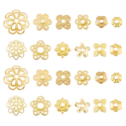 Hobbspring 360 Stück Perlenkappen In 12 Stilen Blumenform Legierung Abstandsperlen Messing Golden Filigran Perlen Endkappen Für Schmuck Armbänder Halsketten Herstellung von Fundstücken Hobbspring 360 Stück Perlenkappen In 12 Stilen Blumenform Legierung Abstandsperlen Messing Golden Filigran Perlen Endkappen Für Schmuck Armbänder Halsketten Herstellung von Fundstücken von Hobbspring