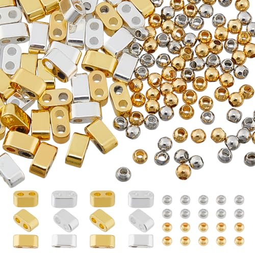 Hobbspring 362 Tila Perlen Mit 2-Löchern Und 200 Rondell Messingperlen Tila Perlen Set Rechteckige Synthetische Hämatit Rocailles Perlen Für Die Herstellung von Schmuck Und Ohrringen DIY Basteln Hobbspring 362 Tila Perlen Mit 2-Löchern Und 200 Rondell Messingperlen Tila Perlen Set Rechteckige Synthetische Hämatit Rocailles Perlen Für Die Herstellung von Schmuck Und Ohrringen DIY Basteln von Hobbspring