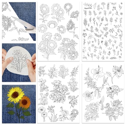 Hobbspring 4 Blatt wasserlösliche Stickstabilisatoren 21x29.7cm Stickpapier mit vorgedrucktem Sonnenblumenblatt-Vogel-Muster für Handnäh-Liebhaber und Anfänger Hobbspring 4 Blatt wasserlösliche Stickstabilisatoren 21x29.7cm Stickpapier mit vorgedrucktem Sonnenblumenblatt-Vogel-Muster für Handnäh-Liebhaber und Anfänger von Hobbspring
