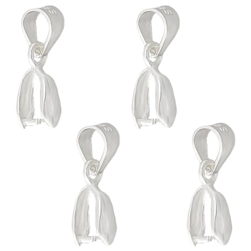 Hobbspring 4 Stück 925 Sterlingsilber Eispickel Klemmbügel Klemmclip Anhängerverschluss Halskette Armband Baumelnder Charm Halter Für DIY Schmuckherstellung von Hobbspring