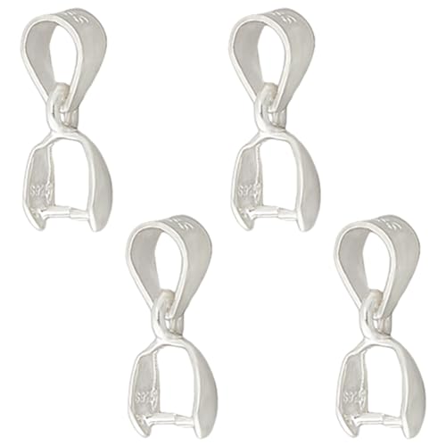 Hobbspring 4 Stück 925 Sterlingsilber Klemmösen 15mm Lang Schnappverschluss Für Halskettenanhänger Silberverbinder Eisklemmverschlüsse Für Baumelnde Halsketten DIY Basteln Hobbspring 4 Stück 925 Sterlingsilber Klemmösen 15mm Lang Schnappverschluss Für Halskettenanhänger Silberverbinder Eisklemmverschlüsse Für Baumelnde Halsketten DIY Basteln von Hobbspring