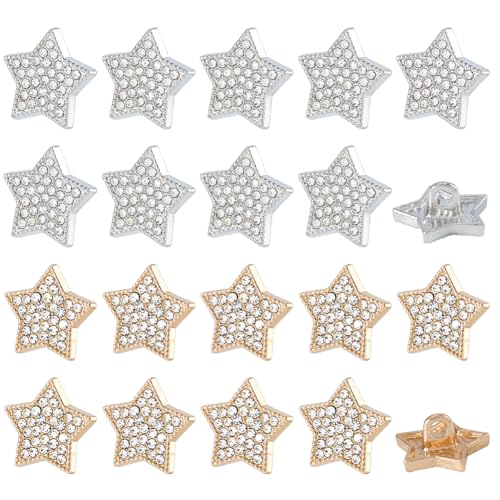 Hobbspring 40 Stück Sterne Strassknöpfe 2 Farben Gold Silber Legierung Bling Dekorative Knöpfe Flacher Stern Kristall Nähen Für Mäntel Anzüge Strickpullover Hüte Basteln Hobbspring 40 Stück Sterne Strassknöpfe 2 Farben Gold Silber Legierung Bling Dekorative Knöpfe Flacher Stern Kristall Nähen Für Mäntel Anzüge Strickpullover Hüte Basteln von Hobbspring