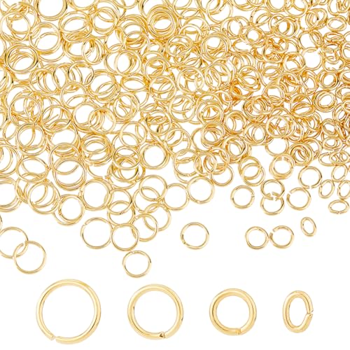 Hobbspring 400 Stück 18 Karat Vergoldete Biegeringe 4 Stile Goldenes Messing Ovale Offene Biegeringe Schmuck Biegeringe Verbindungsstücke Spaltringe Großpackung Für Die Herstellung von Armbändern Hobbspring 400 Stück 18 Karat Vergoldete Biegeringe 4 Stile Goldenes Messing Ovale Offene Biegeringe Schmuck Biegeringe Verbindungsstücke Spaltringe Großpackung Für Die Herstellung von Armbändern von Hobbspring