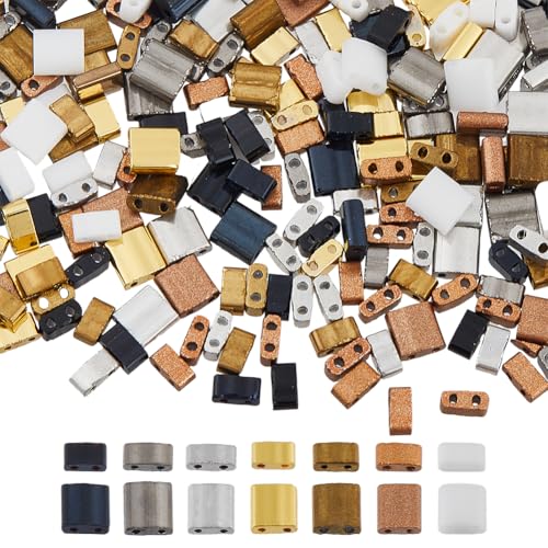 Hobbspring 420 Stück Glasperlen Mit 2-Löchern 14 Stile Rechteckige Tila Perlen 7 Farben Sprühlackiert Undurchsichtig Lose Tila Abstandshalter Perlen Für Die Herstellung von Schmuck Und Halsketten Hobbspring 420 Stück Glasperlen Mit 2-Löchern 14 Stile Rechteckige Tila Perlen 7 Farben Sprühlackiert Undurchsichtig Lose Tila Abstandshalter Perlen Für Die Herstellung von Schmuck Und Halsketten von Hobbspring
