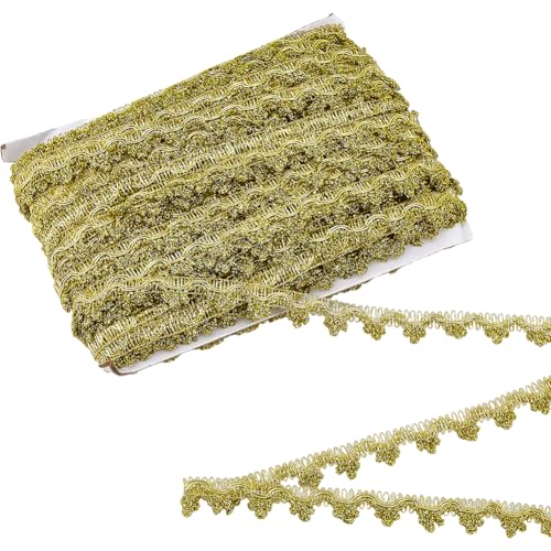 Hobbspring 50 Yards Metallisch Geflochtene Spitzenborte Verzierte Metallische Wirbelborte Goldene Krone Spitzenband Für DIY Schmuckhandwerk Brautkostüm Nähen Herstellen von Blumenstraußverzierungen Hobbspring 50 Yards Metallisch Geflochtene Spitzenborte Verzierte Metallische Wirbelborte Goldene Krone Spitzenband Für DIY Schmuckhandwerk Brautkostüm Nähen Herstellen von Blumenstraußverzierungen von Hobbspring