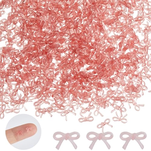 Hobbspring 500 Stück Mini Schleifen Basteln Rosa Schleifenverzierungen Aus Kunstharz Süße Schleife Nagelschmuck Zubehör 3D Schleife Aus Kunstharz Für Selbstgemachte Nagelkunst Grußkarten Bilderrahmen von Hobbspring