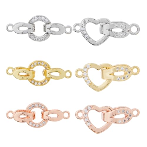 Hobbspring 6 Stück Faltbare Halskettenverschlüsse Messing Mikropflaster Verschlüsse Halskettenverschlüsse Mit Zirkonia Ovale Herzform Langlebige Verschlüsse In Gemischten Farben Zur Schmuckherstellung Hobbspring 6 Stück Faltbare Halskettenverschlüsse Messing Mikropflaster Verschlüsse Halskettenverschlüsse Mit Zirkonia Ovale Herzform Langlebige Verschlüsse In Gemischten Farben Zur Schmuckherstellung von Hobbspring