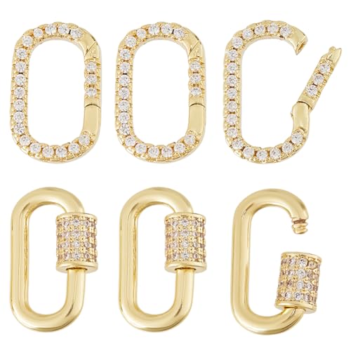 Hobbspring 6 Stück Ovaler Federring Clip 2 Stile 18 Karat Vergoldet Ovaler Karabiner Schmuckverschluss Messing Zirkonia Karabinerverschlüsse Für Schlüssel Geldbörsen Handtaschen DIY Bastelarbeiten Hobbspring 6 Stück Ovaler Federring Clip 2 Stile 18 Karat Vergoldet Ovaler Karabiner Schmuckverschluss Messing Zirkonia Karabinerverschlüsse Für Schlüssel Geldbörsen Handtaschen DIY Bastelarbeiten von Hobbspring