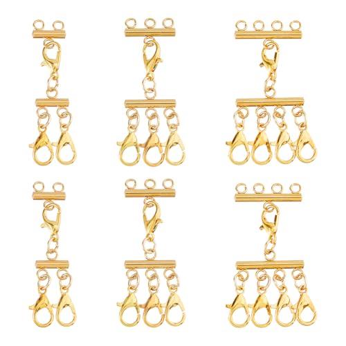Hobbspring 6 Tlg Goldener Halsketten Schichtverschluss 3 Stile Edelstahl Schmuckverbinder Mehrfachstrangverschlüsse Mit Karabinerhaken Für Geschichteten Look Verhedderungsfrei Hobbspring 6 Tlg Goldener Halsketten Schichtverschluss 3 Stile Edelstahl Schmuckverbinder Mehrfachstrangverschlüsse Mit Karabinerhaken Für Geschichteten Look Verhedderungsfrei von Hobbspring