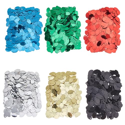 Hobbspring 6000 Stück 6 Farben Flache Pailletten 8x5mm Ovale Lose Pailletten PVC Schillernde Applikation Bastelpailletten Für Kleidung Stickerei Applikation Stricken Kunsthandwerk Hobbspring 6000 Stück 6 Farben Flache Pailletten 8x5mm Ovale Lose Pailletten PVC Schillernde Applikation Bastelpailletten Für Kleidung Stickerei Applikation Stricken Kunsthandwerk von Hobbspring