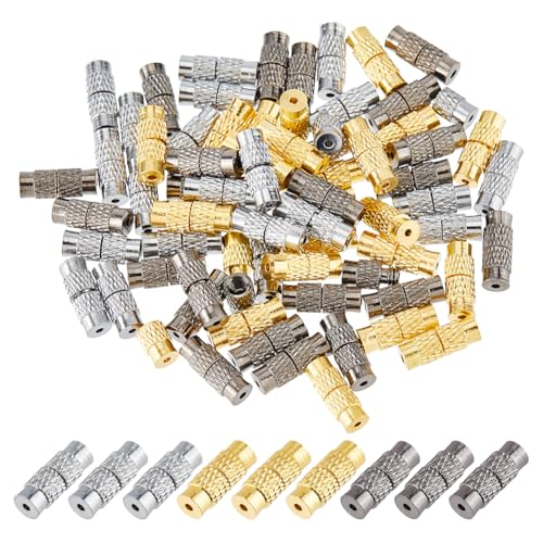 Hobbspring 73 Stück Messing Schraubverschlüsse 3 Farben Säulen Dreh Fass Rohrverschluss Kordel Endkappen Für Schmuckverschlüsse Und Verschlüsse DIY Armband Halskette Endspitze Bastelbedarf Hobbspring 73 Stück Messing Schraubverschlüsse 3 Farben Säulen Dreh Fass Rohrverschluss Kordel Endkappen Für Schmuckverschlüsse Und Verschlüsse DIY Armband Halskette Endspitze Bastelbedarf von Hobbspring