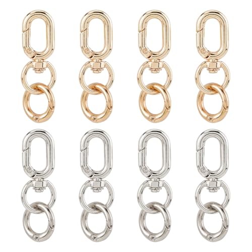 Hobbspring 8 Stück 2 Farben Eisen Drehverschlüsse Mit Federtorringen Doppelt Öffnender Schlüsselanhänger Clip Platin Hellgold Drehkarabinerhaken Für Heimwerker Schlüsselanhänger Taschen Zubehör Hobbspring 8 Stück 2 Farben Eisen Drehverschlüsse Mit Federtorringen Doppelt Öffnender Schlüsselanhänger Clip Platin Hellgold Drehkarabinerhaken Für Heimwerker Schlüsselanhänger Taschen Zubehör von Hobbspring