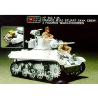 France M3A3 Stuart Tank crew/2fig.w/acc. von Hobby Fan