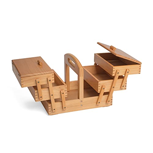 Hobby Gift GB8450 Holz Cantilever Sewing Hobby Craft Aufbewahrungsbox, 3-Stufen, 23 x 31 x 25.2cm Hobby Gift GB8450 Holz Cantilever Sewing Hobby Craft Aufbewahrungsbox, 3-Stufen, 23 x 31 x 25.2cm von Hobby Gift