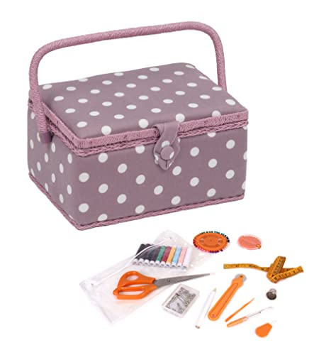 Hobby Gift Exklusive vorgefüllte Bastelbox mit 94-teiligem Nähset, Mauve Spot, Medium, MRM121F von Hobby Gift