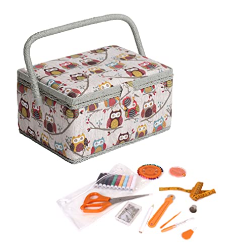 Hobby Gift Exklusive vorgefüllte Nähbox, Bastel-Aufbewahrungsbox mit 94-teiligem Nähset inklusive, 18,5 x 25,5 x 14,5 cm, Eule Hobby Gift Exklusive vorgefüllte Nähbox, Bastel-Aufbewahrungsbox mit 94-teiligem Nähset inklusive, 18,5 x 25,5 x 14,5 cm, Eule von Hobby Gift
