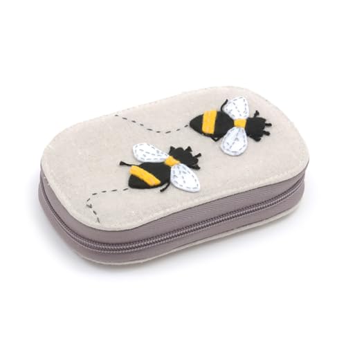 Hobby Gift Gefülltes Nähset – Reise-Nähset mit Reißverschluss – 2,5 x 14 x 9 cm – Applikation Biene von Hobby Gift